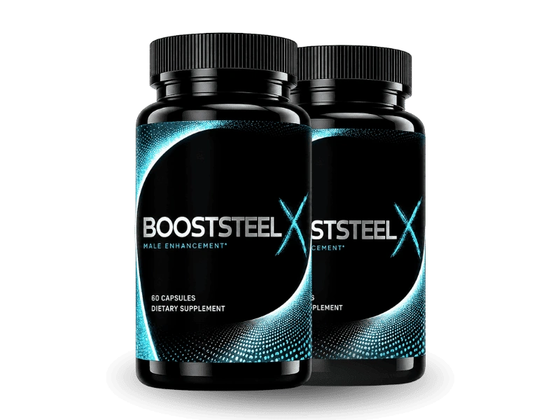 BoostSteelX 2-bottle pack — FDA-registered GMP-certified natural male enhancement supplement — 60-day risk-free supply